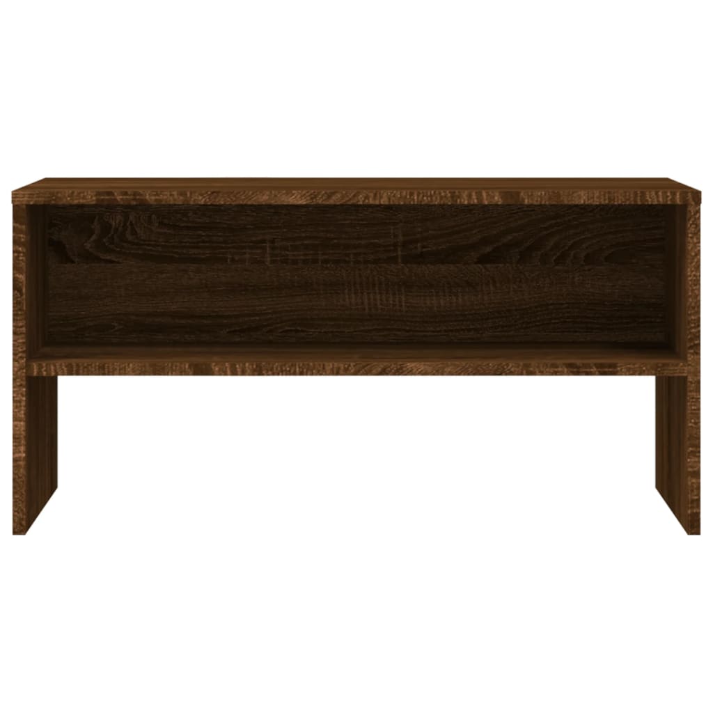 Meuble TV aspect chêne marron 80x40x40 cm en bois