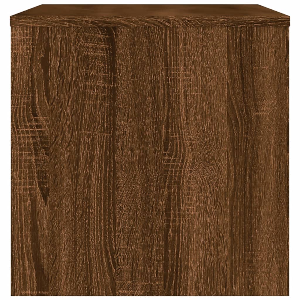 Meuble TV aspect chêne marron 80x40x40 cm en bois