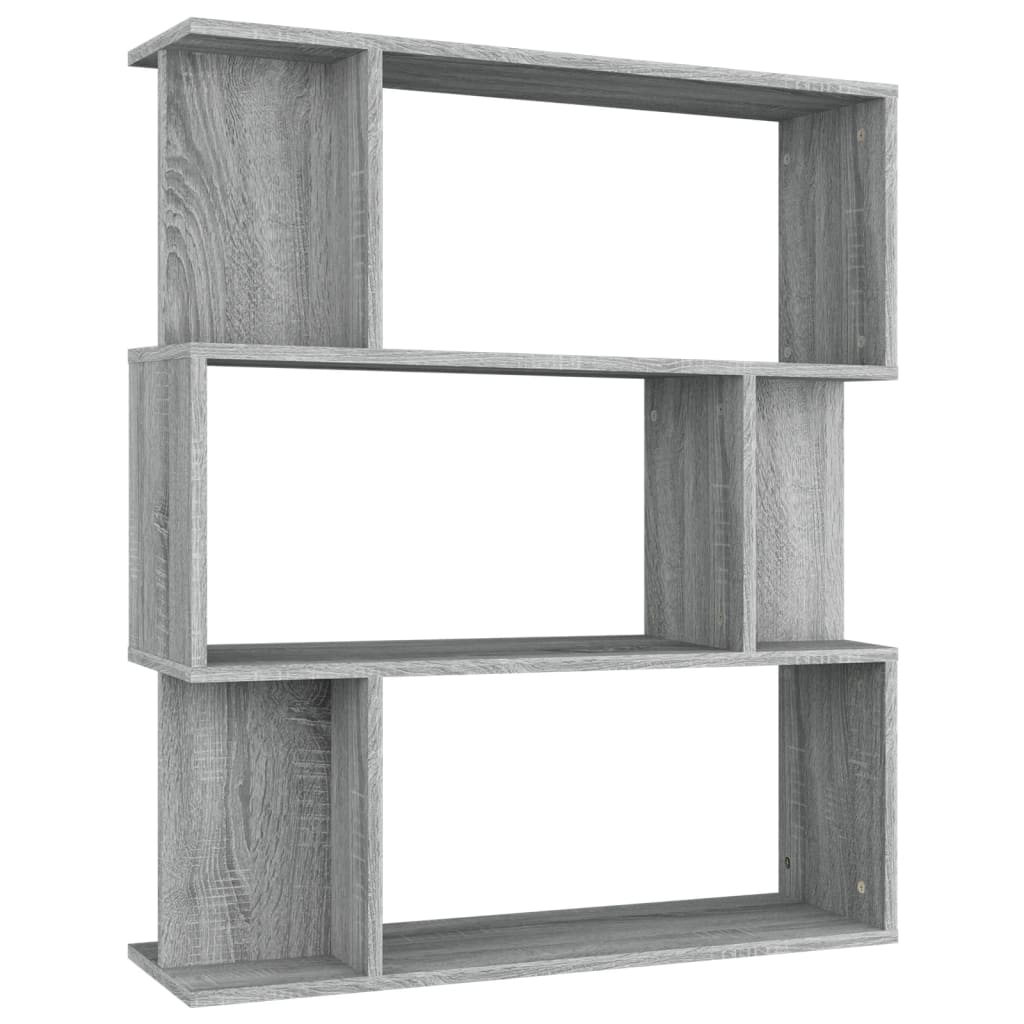 Bibliothèque/séparateur de pièce gris Sonoma 80x24x96 cm matériau bois