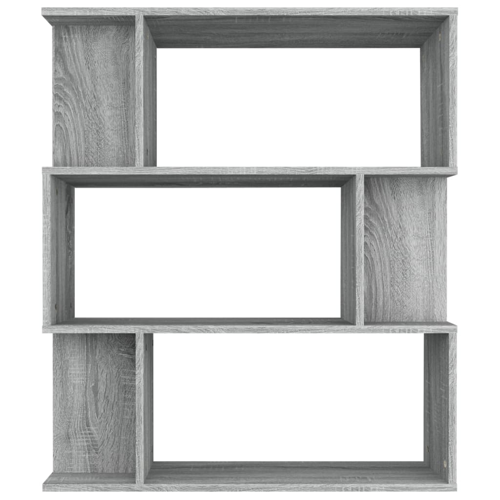Bibliothèque/séparateur de pièce gris Sonoma 80x24x96 cm matériau bois