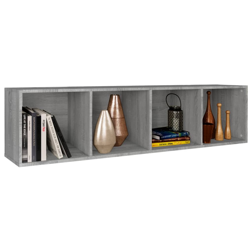 Bücherschrank/TV-Schrank Grau Sonoma 36x30x143 cm Holzwerkstoff