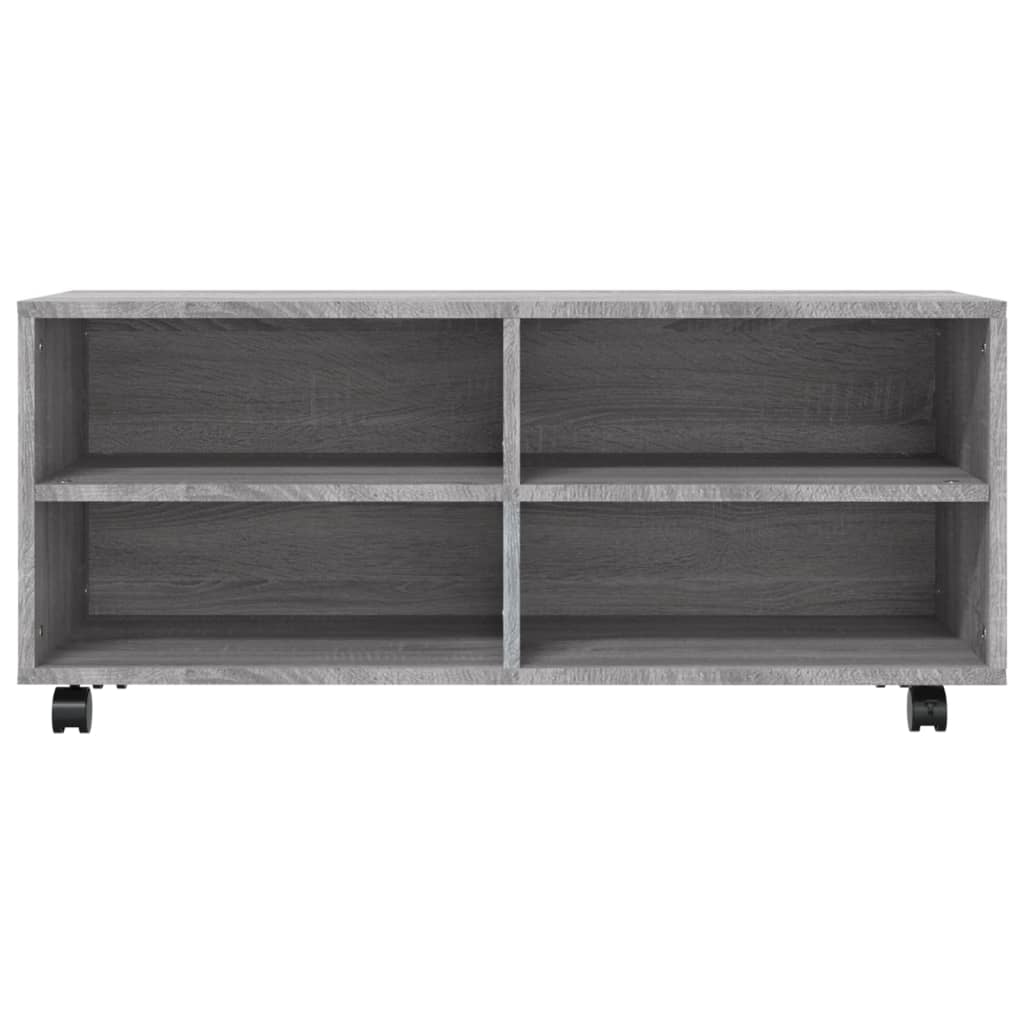 Meuble TV à roulettes, gris Sonoma 90x35x35 cm, matériau à base de bois