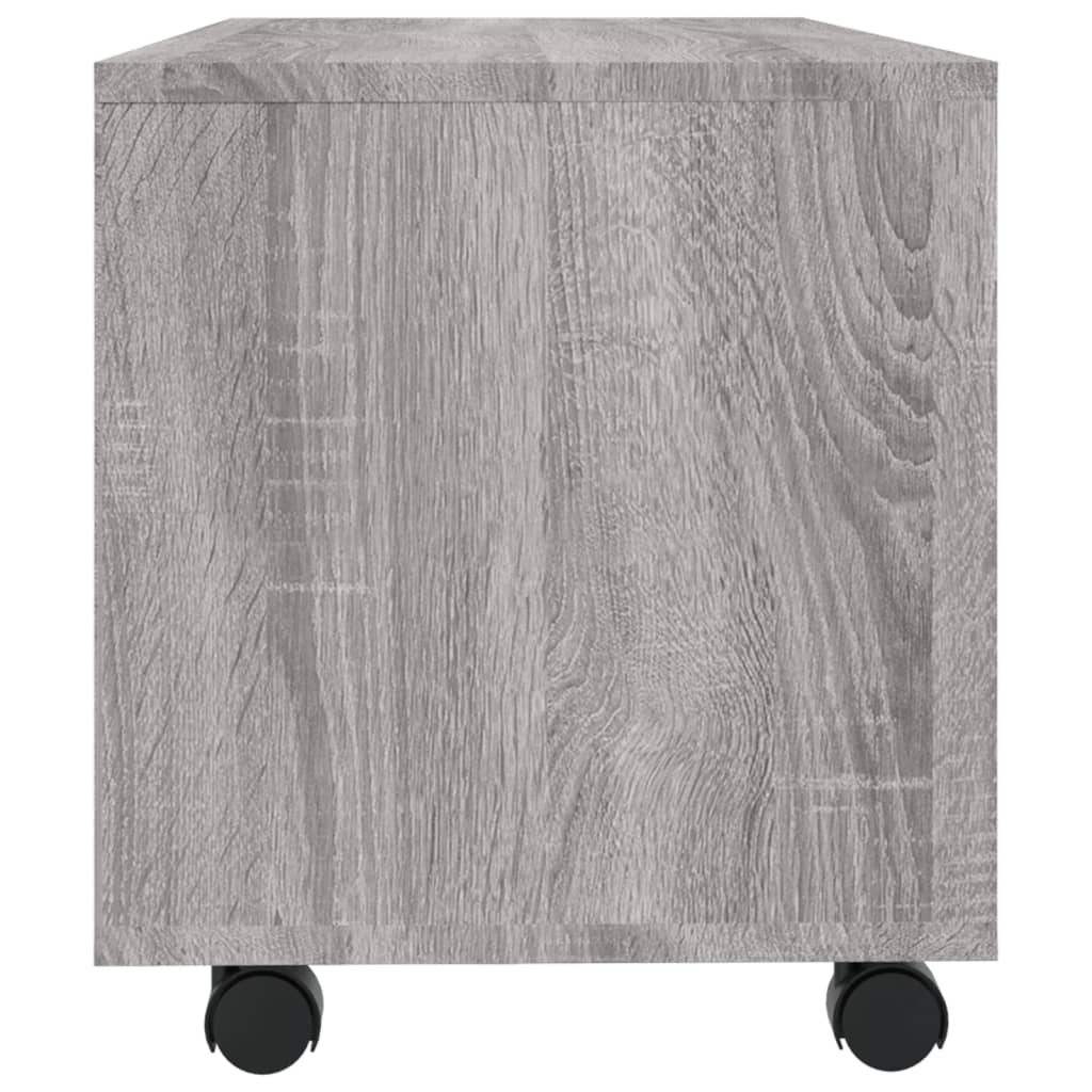 Meuble TV à roulettes, gris Sonoma 90x35x35 cm, matériau à base de bois