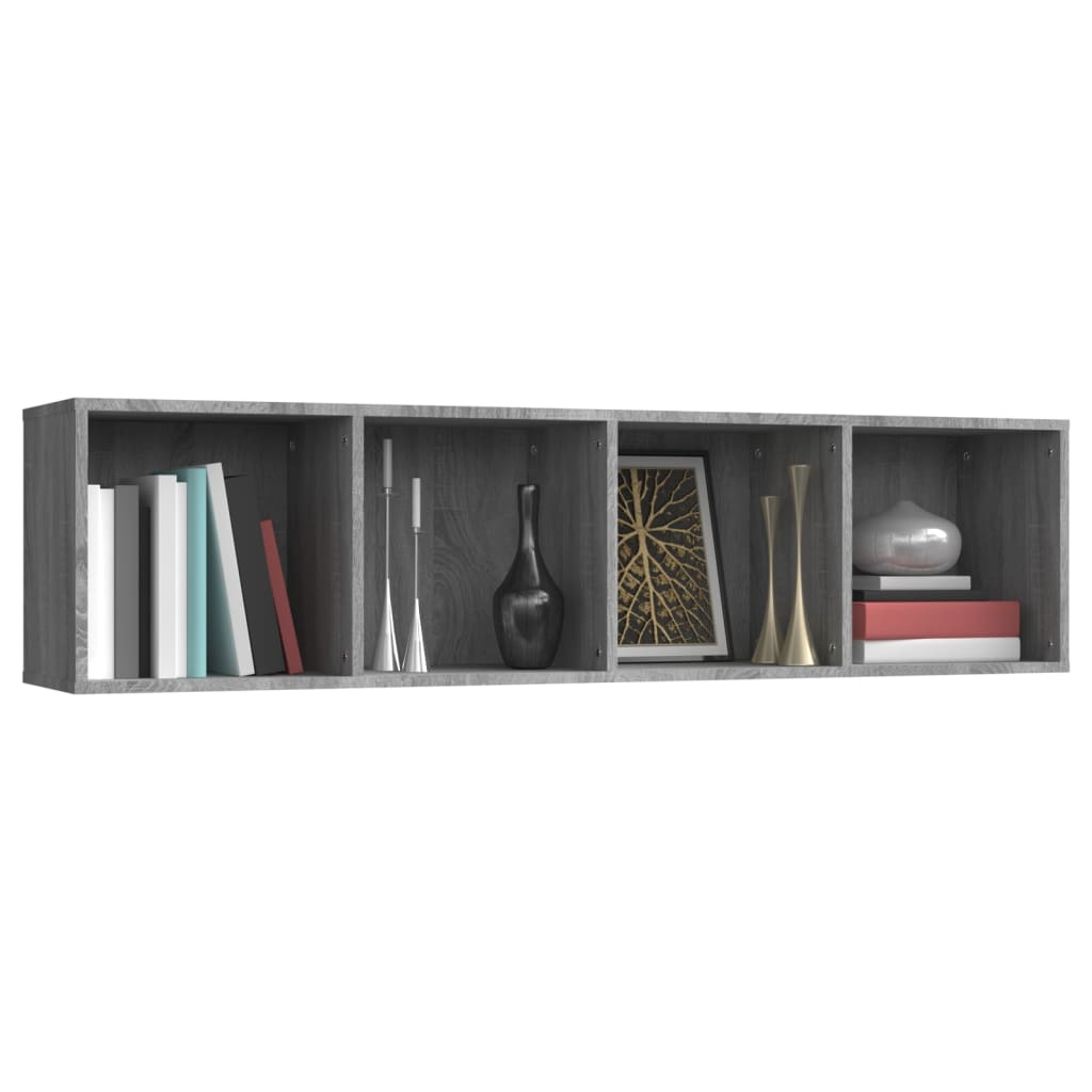 Bücherregal/TV-Schrank Grau Sonoma 143x30x36 cm Holzwerkstoff