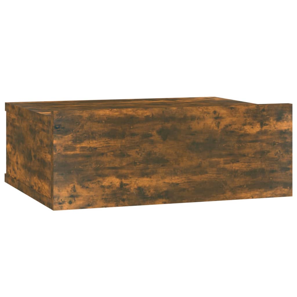 Table de chevet suspendue chêne fumé 40x30x15 cm matière bois