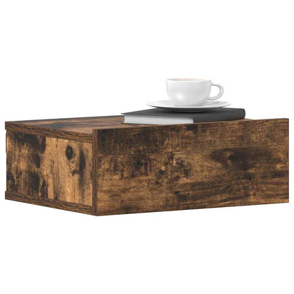 Hängender Nachttisch 2Stk Räuchereiche 40x30x15cm Holzwerkstoff