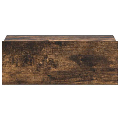 Hängender Nachttisch 2Stk Räuchereiche 40x30x15cm Holzwerkstoff