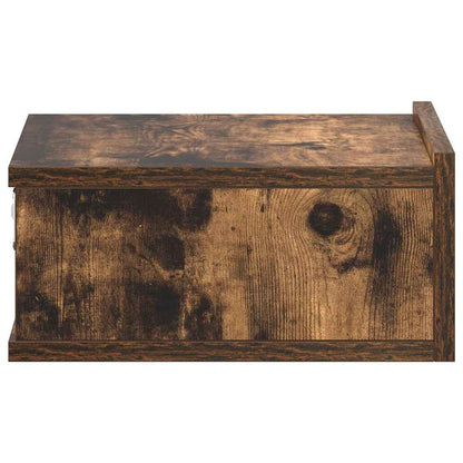Hängender Nachttisch 2Stk Räuchereiche 40x30x15cm Holzwerkstoff