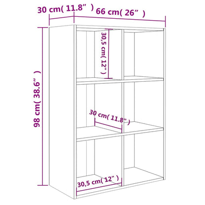 Bücherregal/Sideboard Grau Sonoma 66x30x98 cm Holzwerkstoff