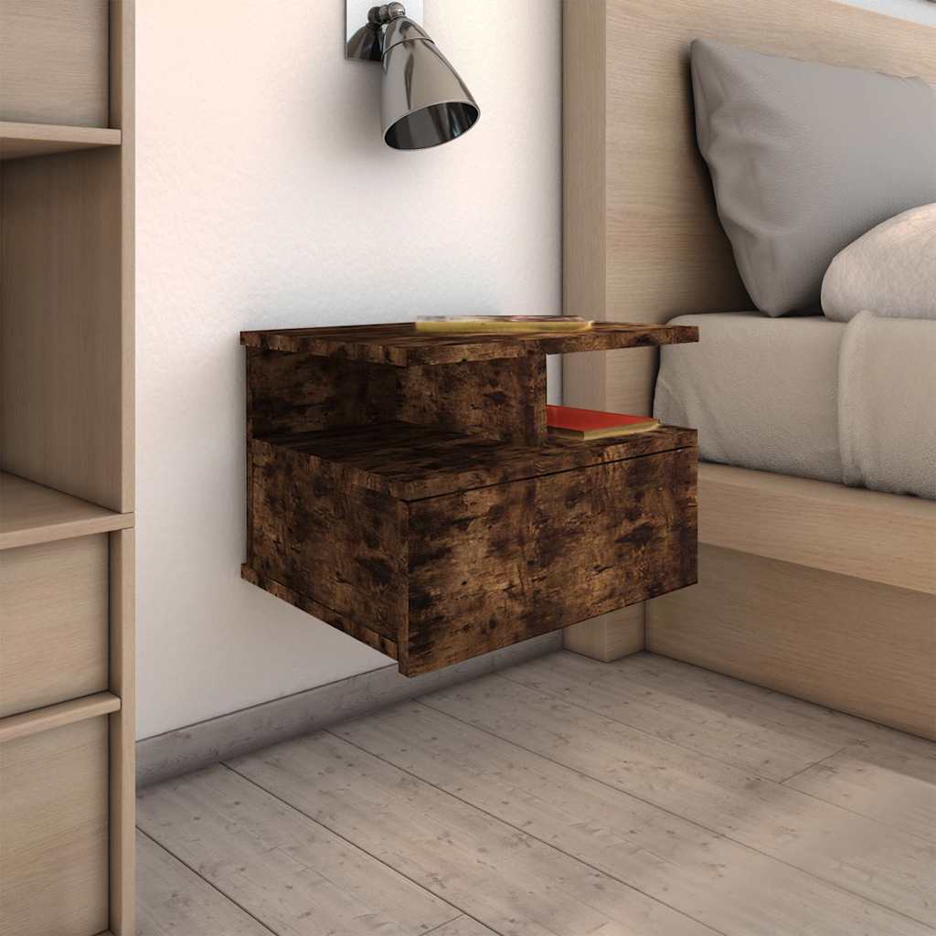 Nachttisch Hängend 2 Stk. Räuchereiche 40x31x27cm Holzwerkstoff