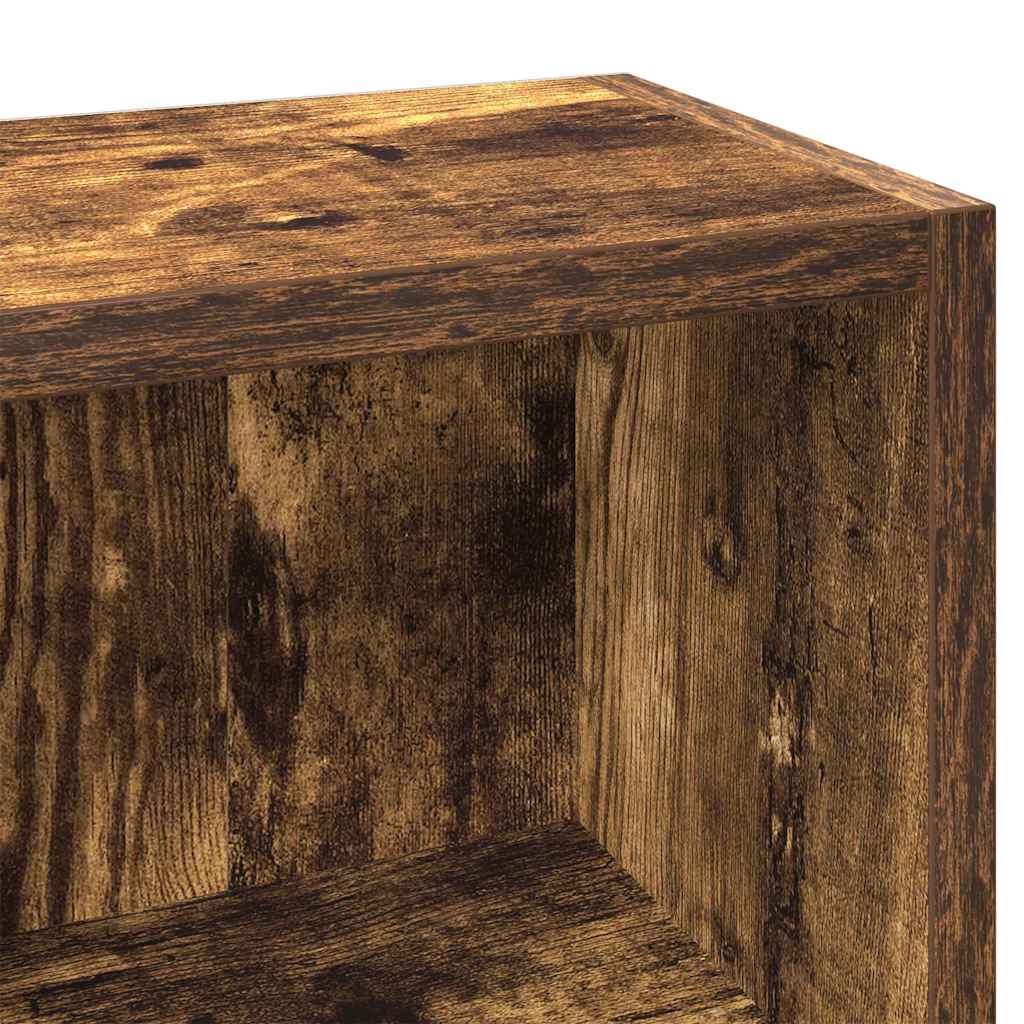 Etagères CD 2 pièces Chêne fumé 21x16x93,5 cm matériau bois.