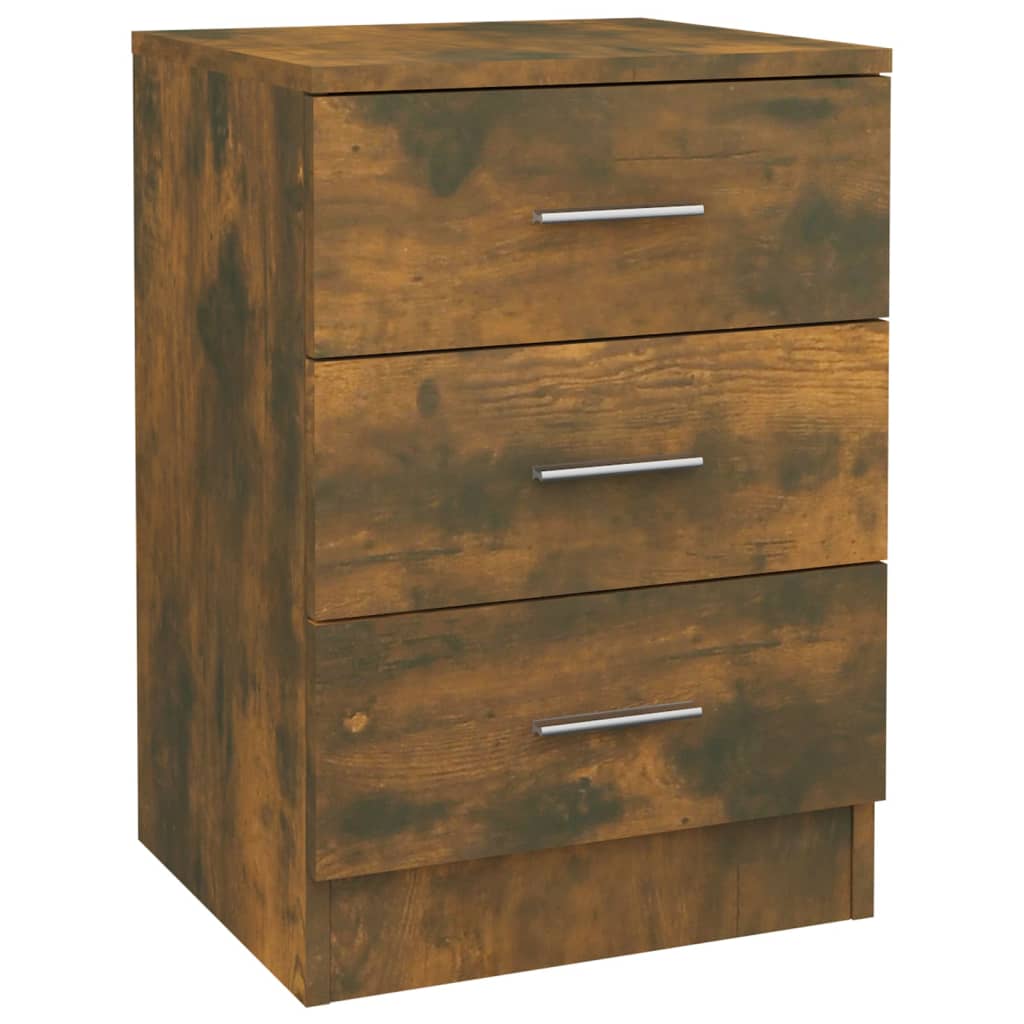 Bedside table smoked oak 38x35x56 cm wood material