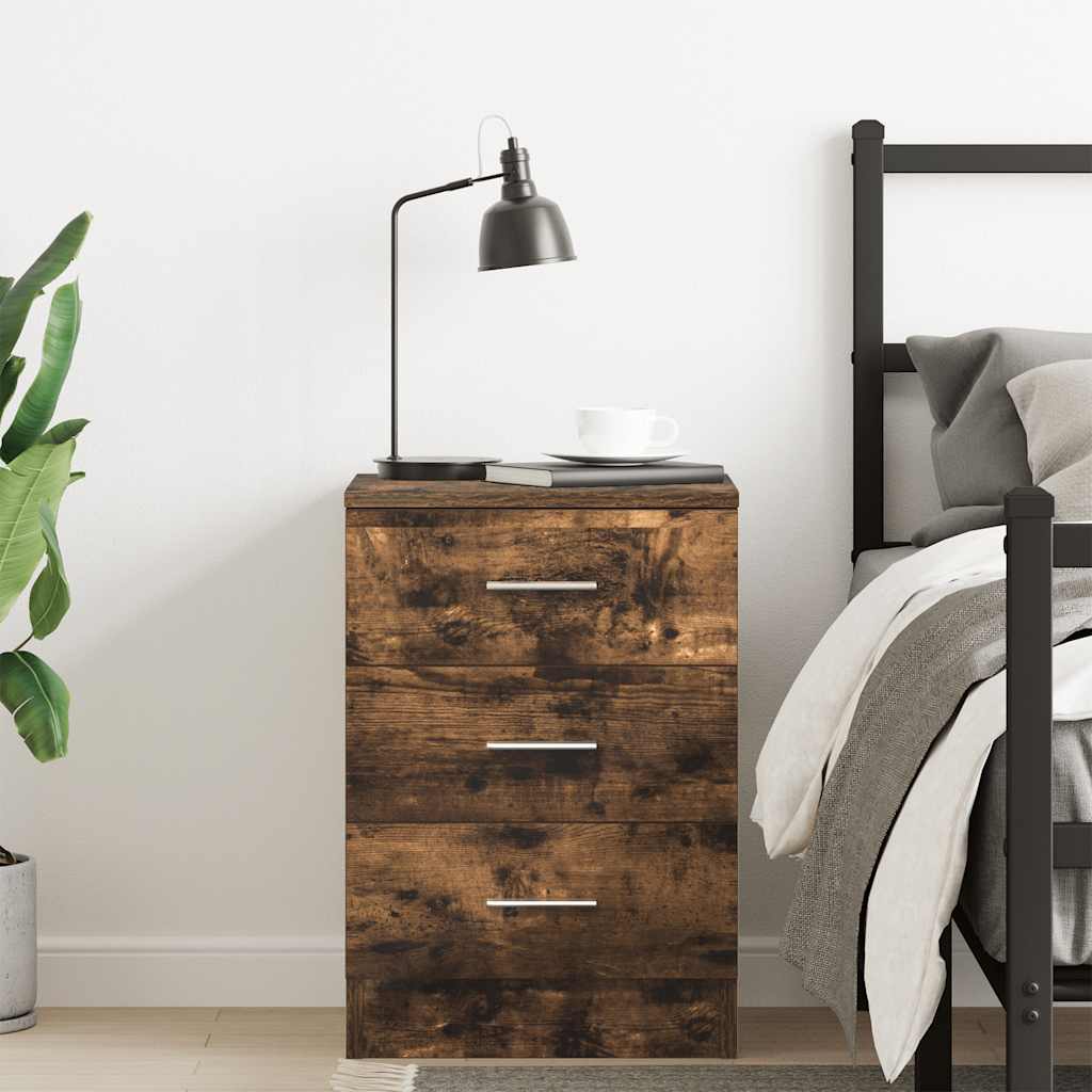 Bedside table smoked oak 38x35x56 cm wood material