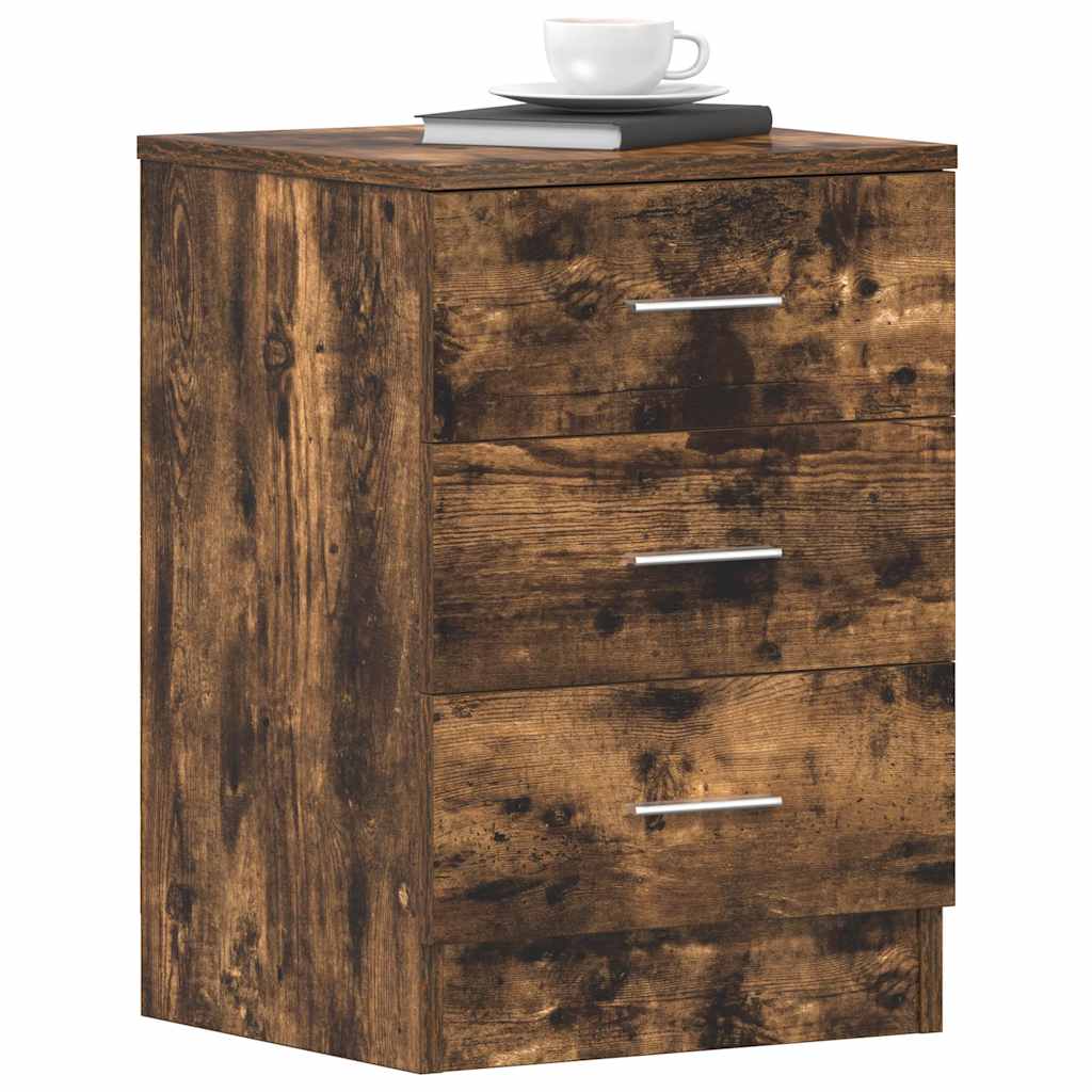 Bedside table smoked oak 38x35x56 cm wood material