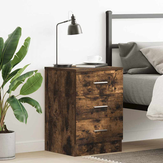 Bedside table smoked oak 38x35x56 cm wood material