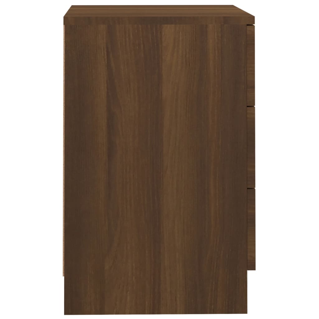 Table de chevet aspect chêne marron 38x35x56 cm en bois