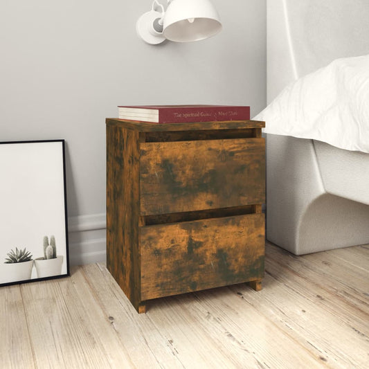 Bedside table smoked oak 30x30x40 cm wood material