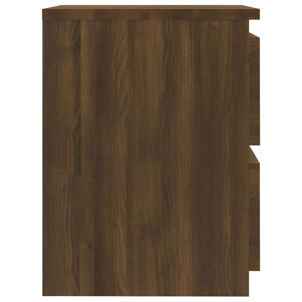 Table de chevet aspect chêne marron 30x30x40 cm en bois