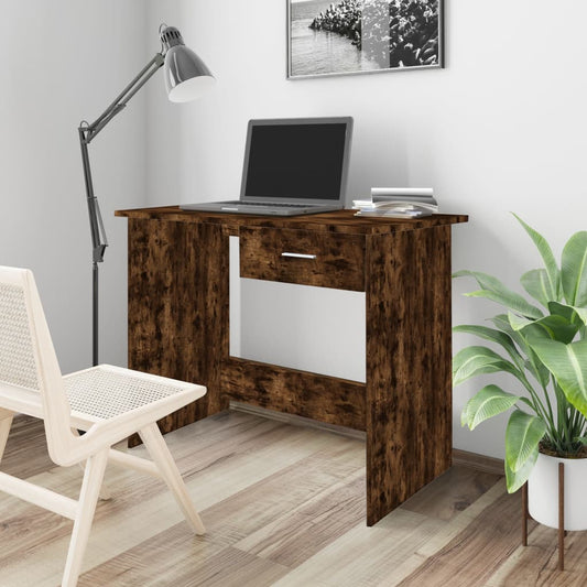 Bureau chêne fumé 100x50x76 cm matière bois