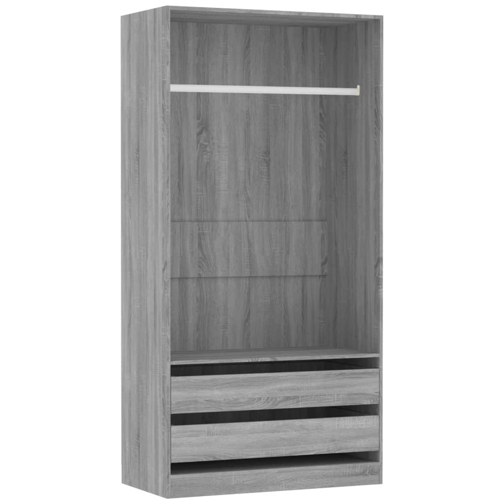 Armoire Sonoma grise 100x50x200 cm matériau bois