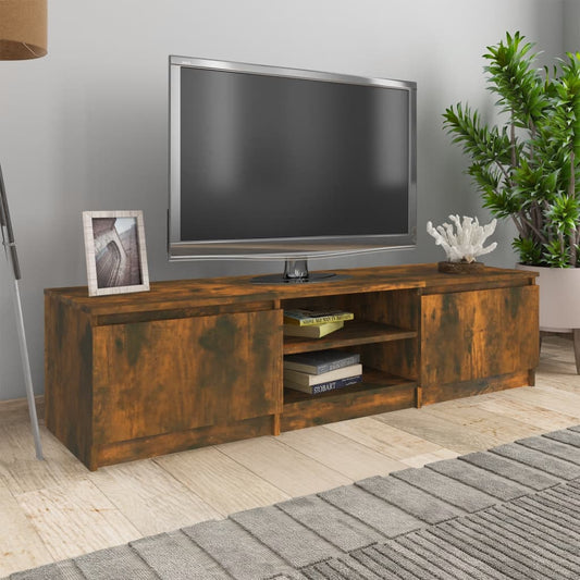 Meuble TV en chêne fumé 140x40x35,5 cm matériau à base de bois