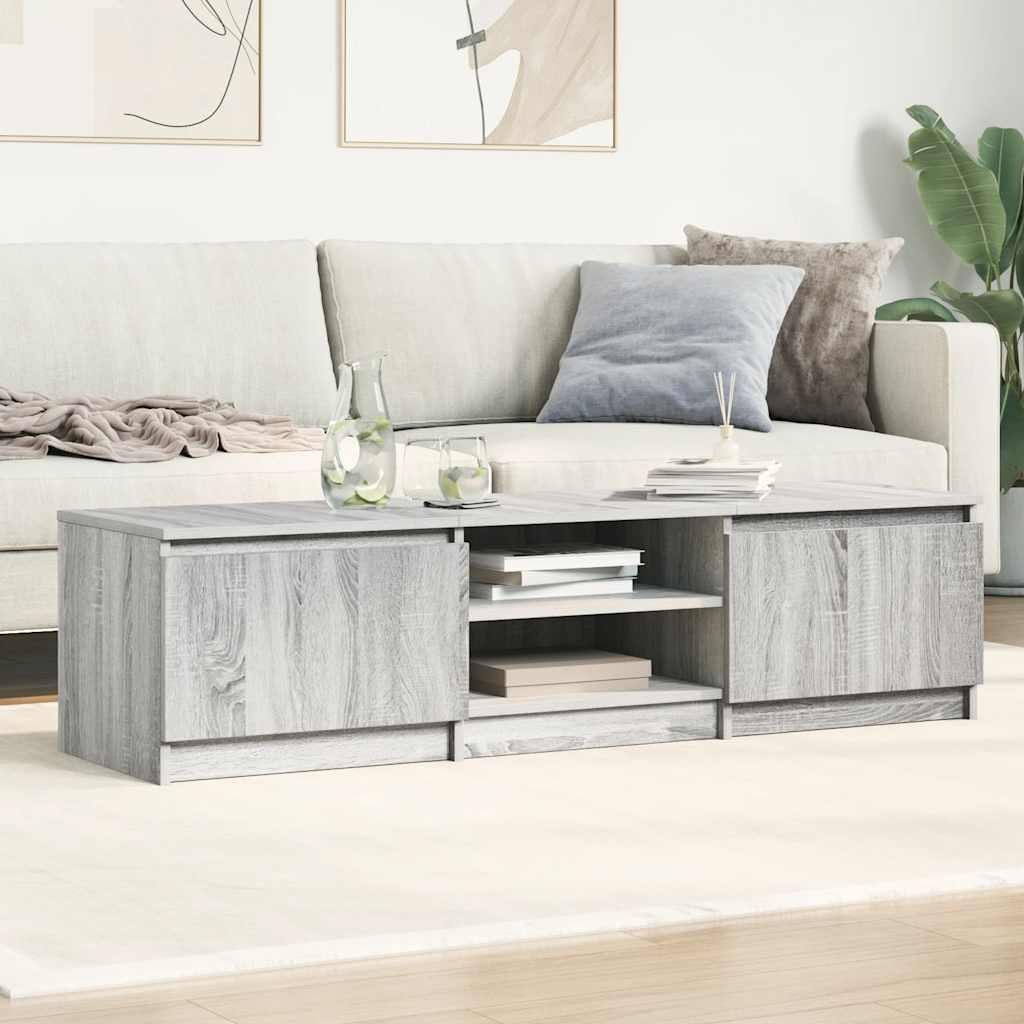 TV Cabinet Grey Sonoma 140x40x35.5 cm Wood Material