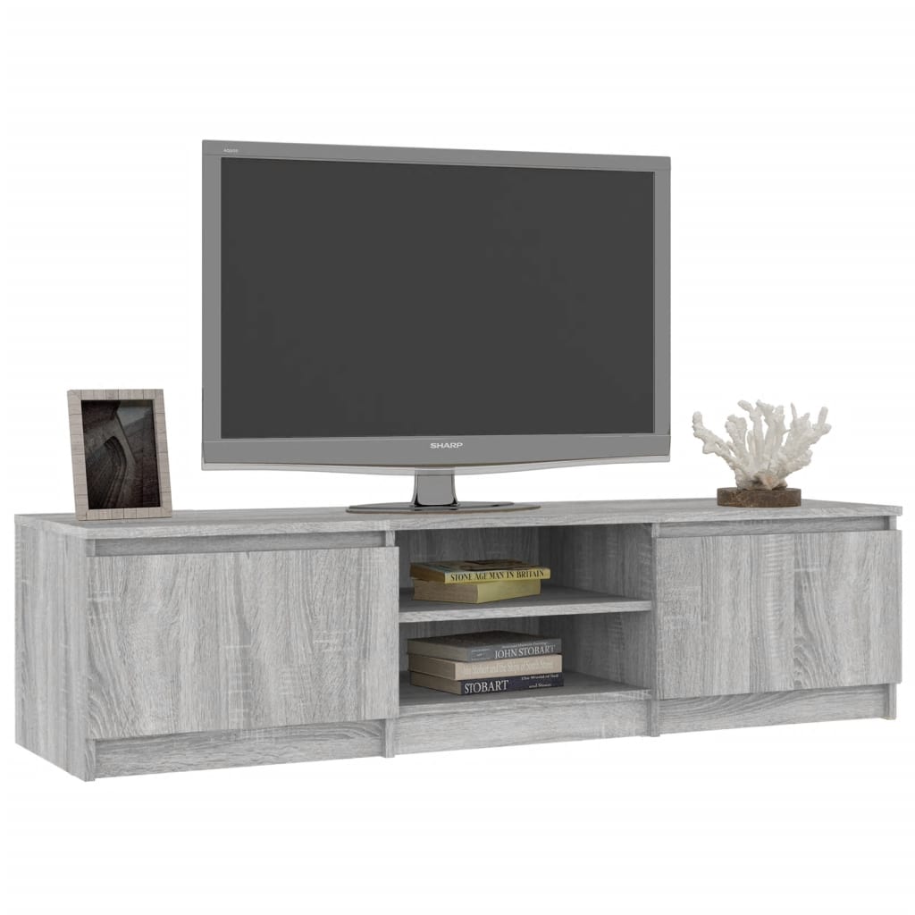 TV Cabinet Grey Sonoma 140x40x35.5 cm Wood Material