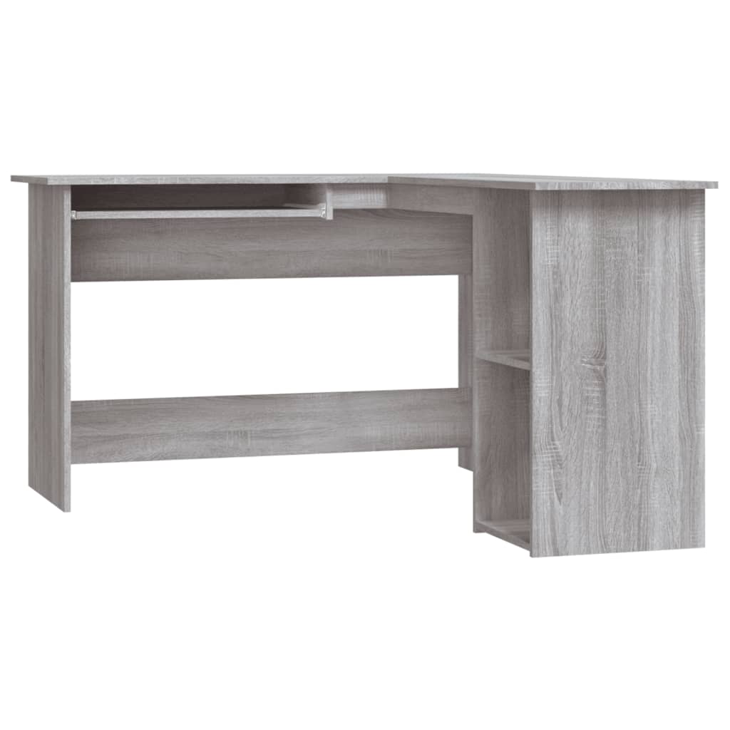 Bureau d'angle gris Sonoma 120x140x75 cm en bois