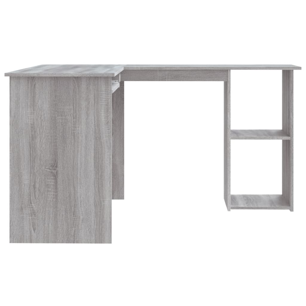 Bureau d'angle gris Sonoma 120x140x75 cm en bois