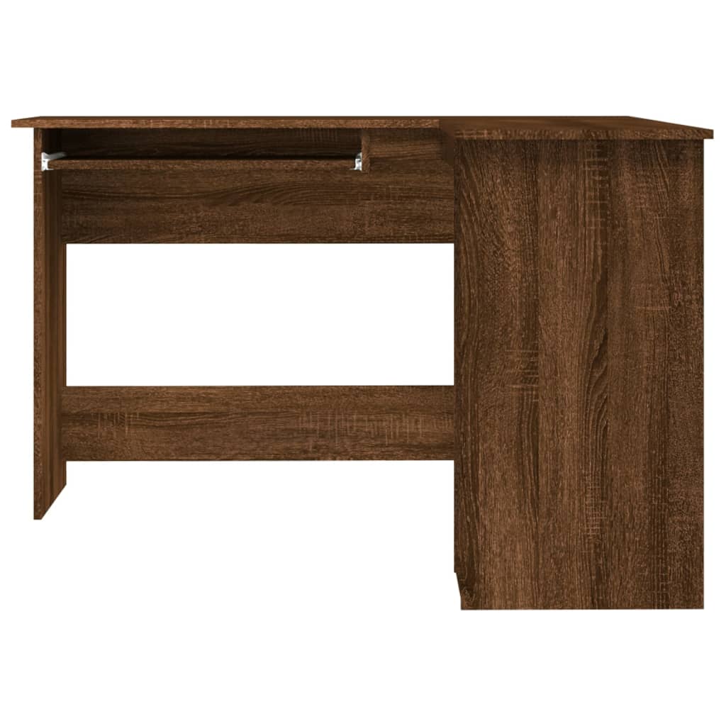 Bureau d'angle aspect chêne marron 120x140x75 cm matériau bois