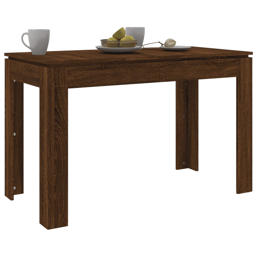 Table à manger aspect chêne marron 120x60x76 cm matériau bois