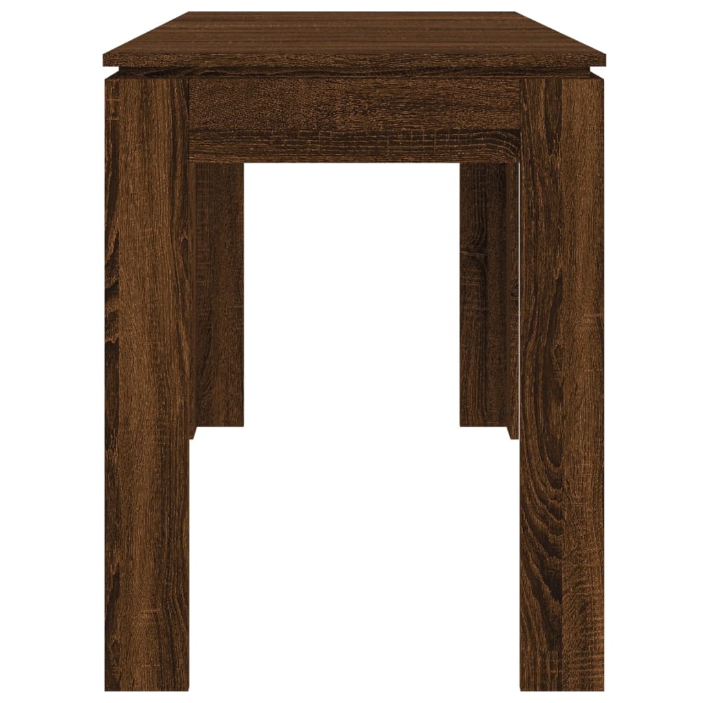 Table à manger aspect chêne marron 120x60x76 cm matériau bois