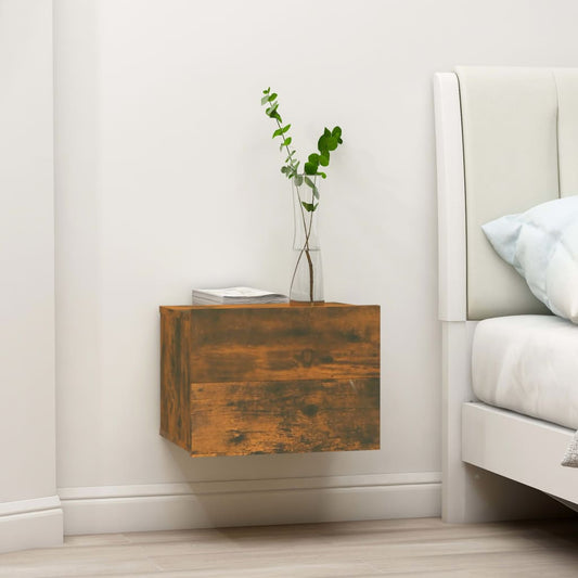 Bedside table smoked oak 40x30x30 cm wood material