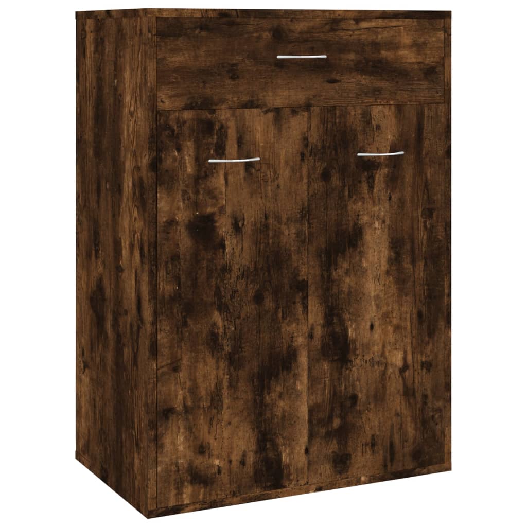 Shoe Cabinet Smoked Oak 60x35x84 cm Wood Material