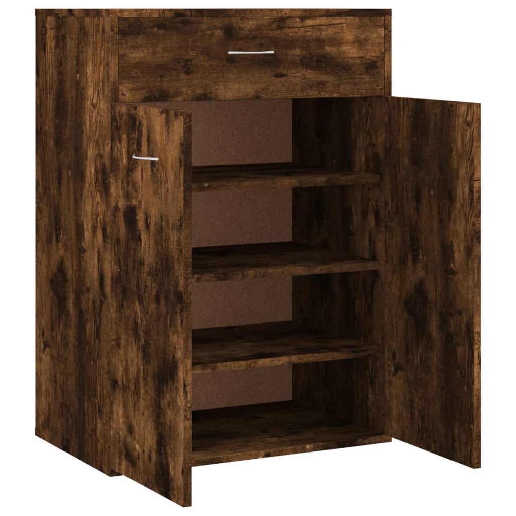 Shoe Cabinet Smoked Oak 60x35x84 cm Wood Material
