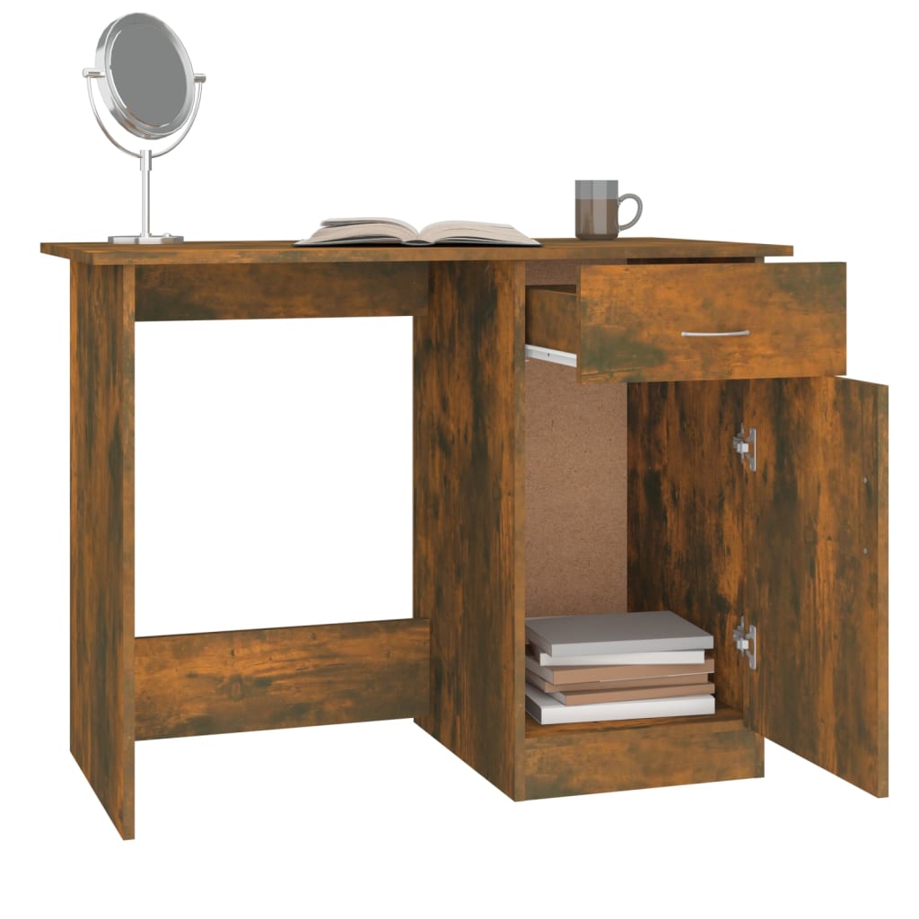 Bureau chêne fumé 100x50x76 cm matière bois