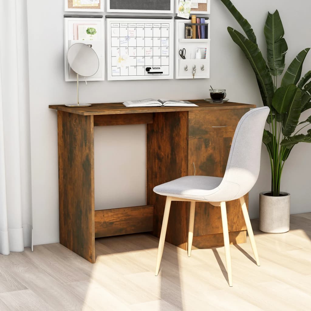 Bureau chêne fumé 100x50x76 cm matière bois