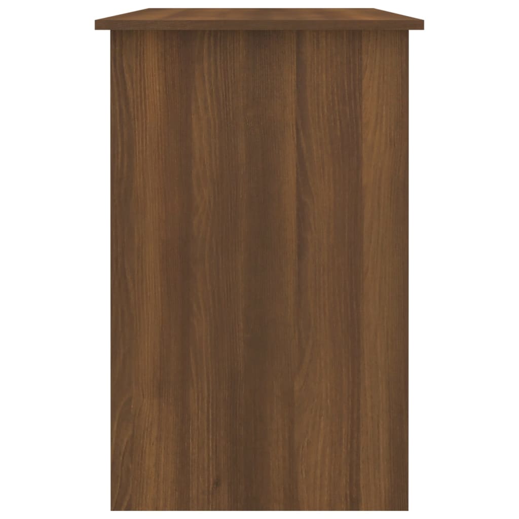 Bureau aspect chêne marron 100x50x76 cm matériau bois