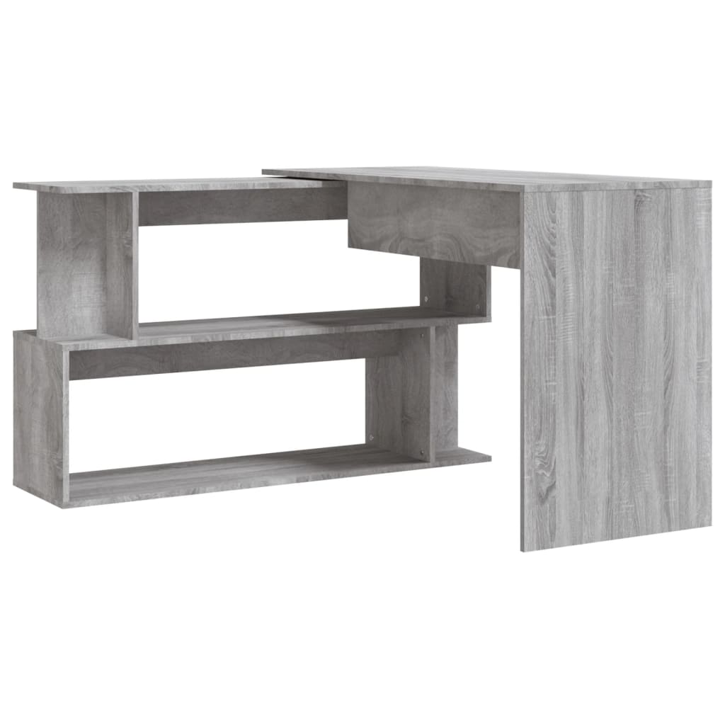 Bureau d'angle gris Sonoma 200x50x76 cm en bois