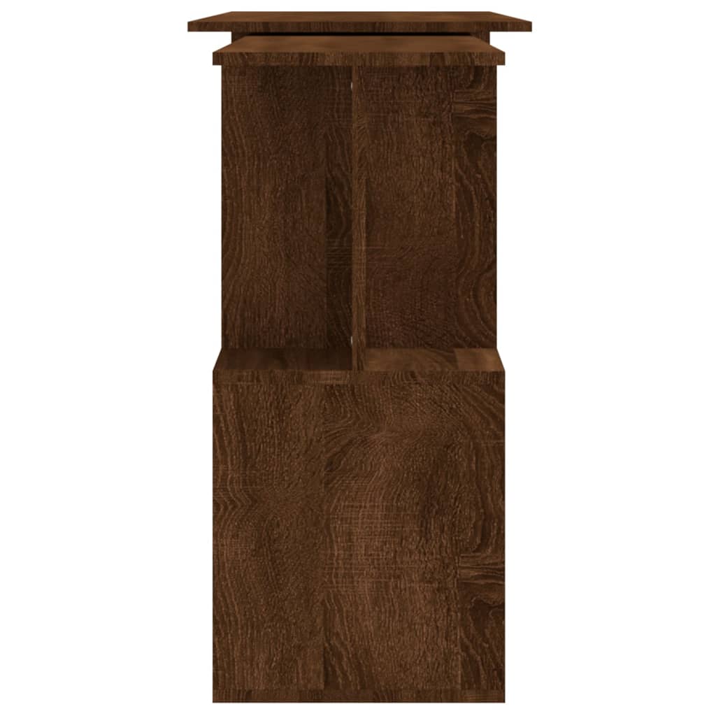 Bureau d'angle aspect chêne marron 200x50x76 cm matériau bois