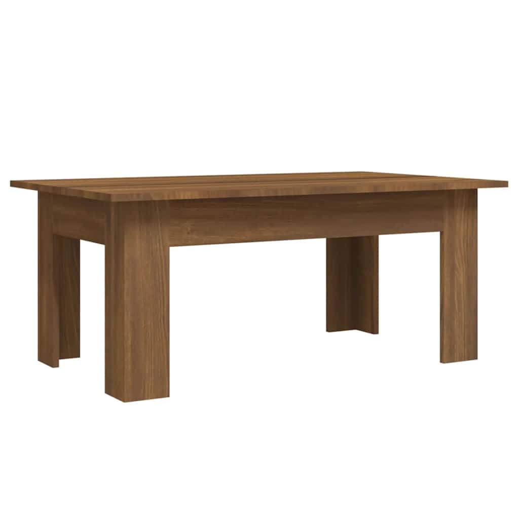 Table basse aspect chêne marron 100x60x42 cm en bois