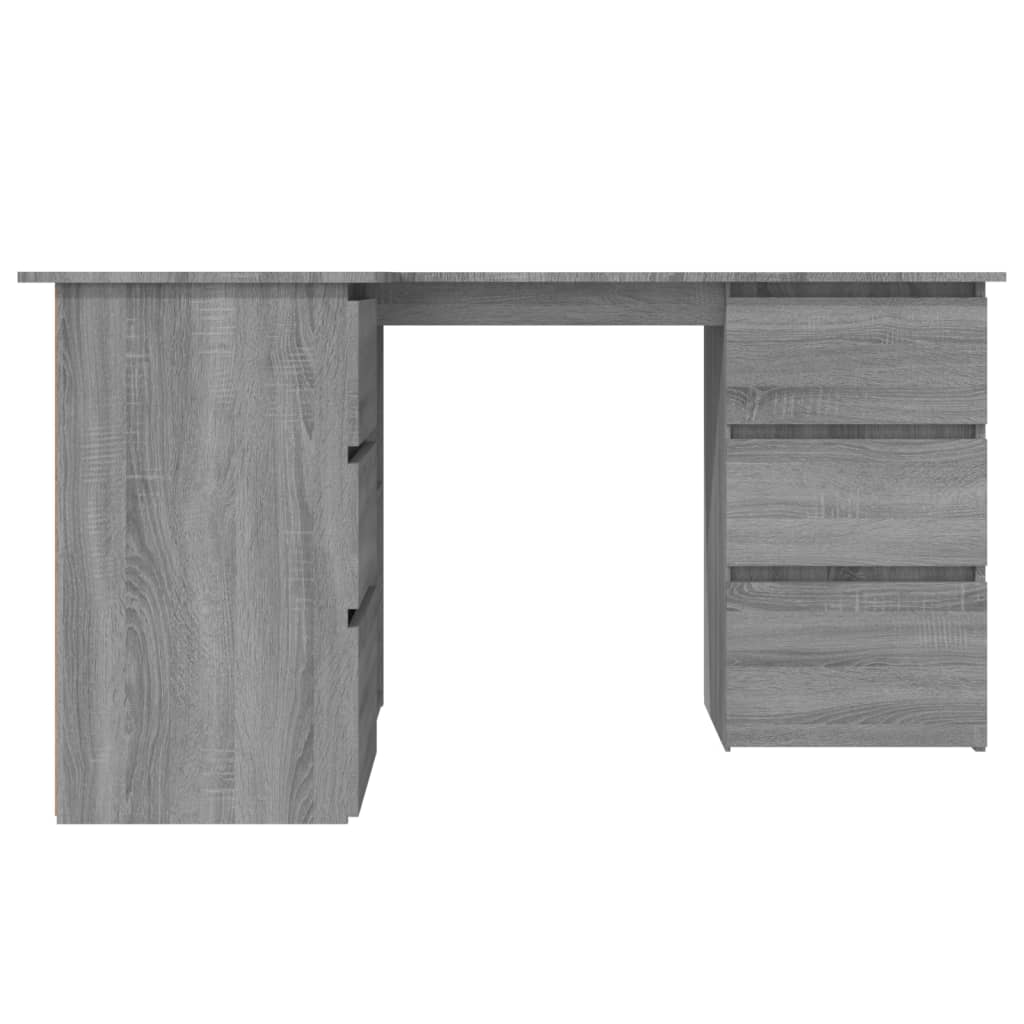 Eckschreibtisch Grau Sonoma 145x100x76 cm Holzwerkstoff