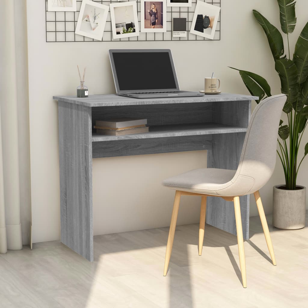 Bureau Sonoma gris 90x50x74 cm matériau bois