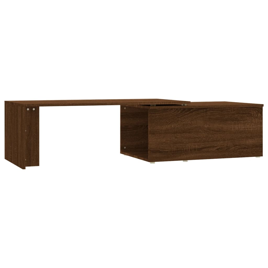 Table basse aspect chêne marron 150x50x35 cm en bois