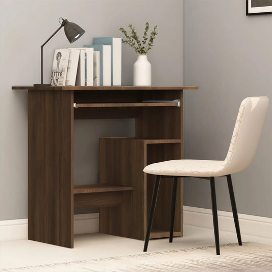 Bureau aspect chêne marron 80x45x74 cm en bois