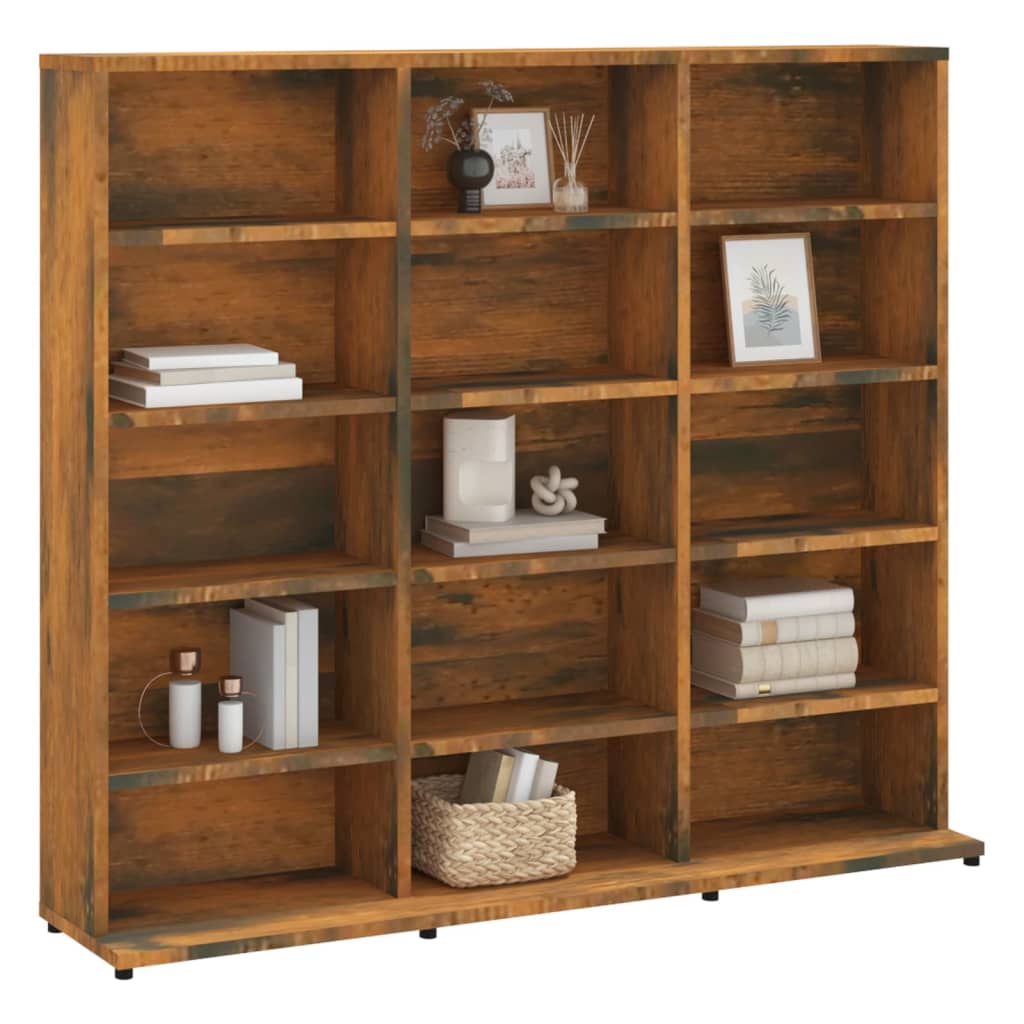 Étagère à CD en chêne fumé 100x23x89,5 cm matériau bois