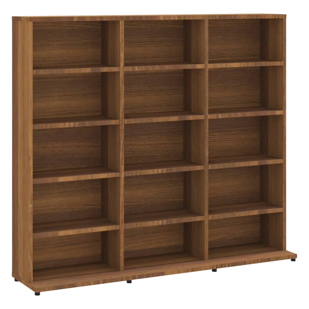 Étagère à CD aspect chêne brun 100x23x89,5 cm matériau bois