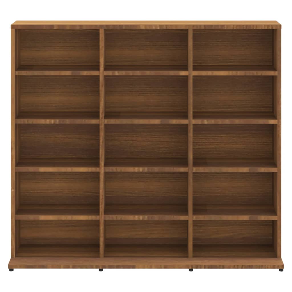 Étagère à CD aspect chêne brun 100x23x89,5 cm matériau bois