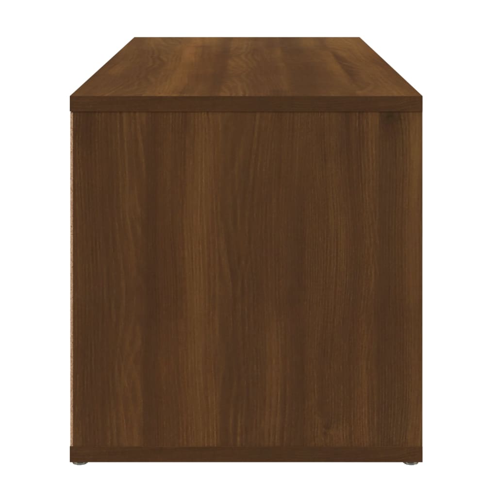 Meuble TV aspect chêne marron 80x34x36 cm matériau bois