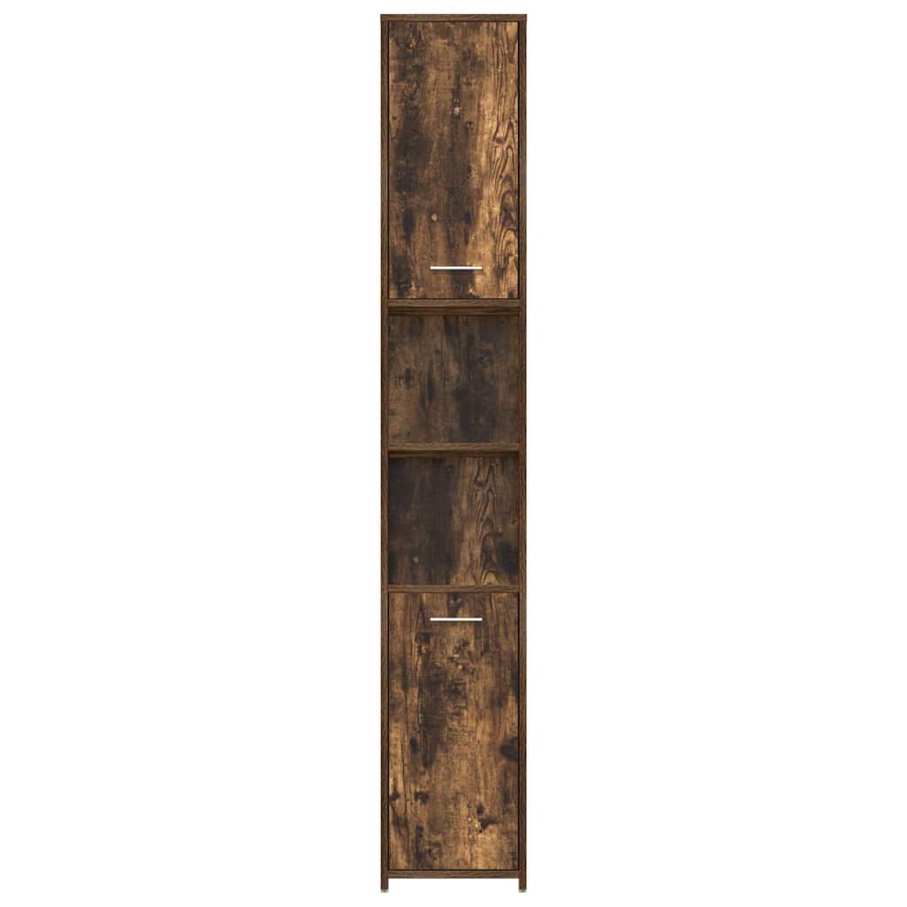 Badezimmerschrank Räuchereiche 30x30x183,5 cm Holzwerkstoff